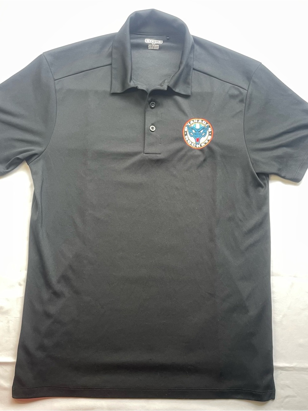 OGIO Men's Small Black Polo Shirt Okanagan Rockets Hockey Embroidered